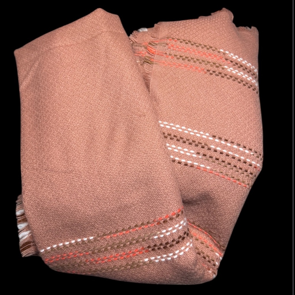 Old Navy pink with brown, coral and white accents scarf/body wrap nwot very big